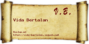 Vida Bertalan névjegykártya